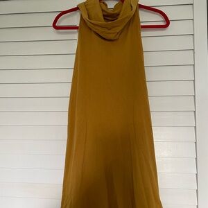 American Apparel Mustard Crowl Neck Midi Dress
